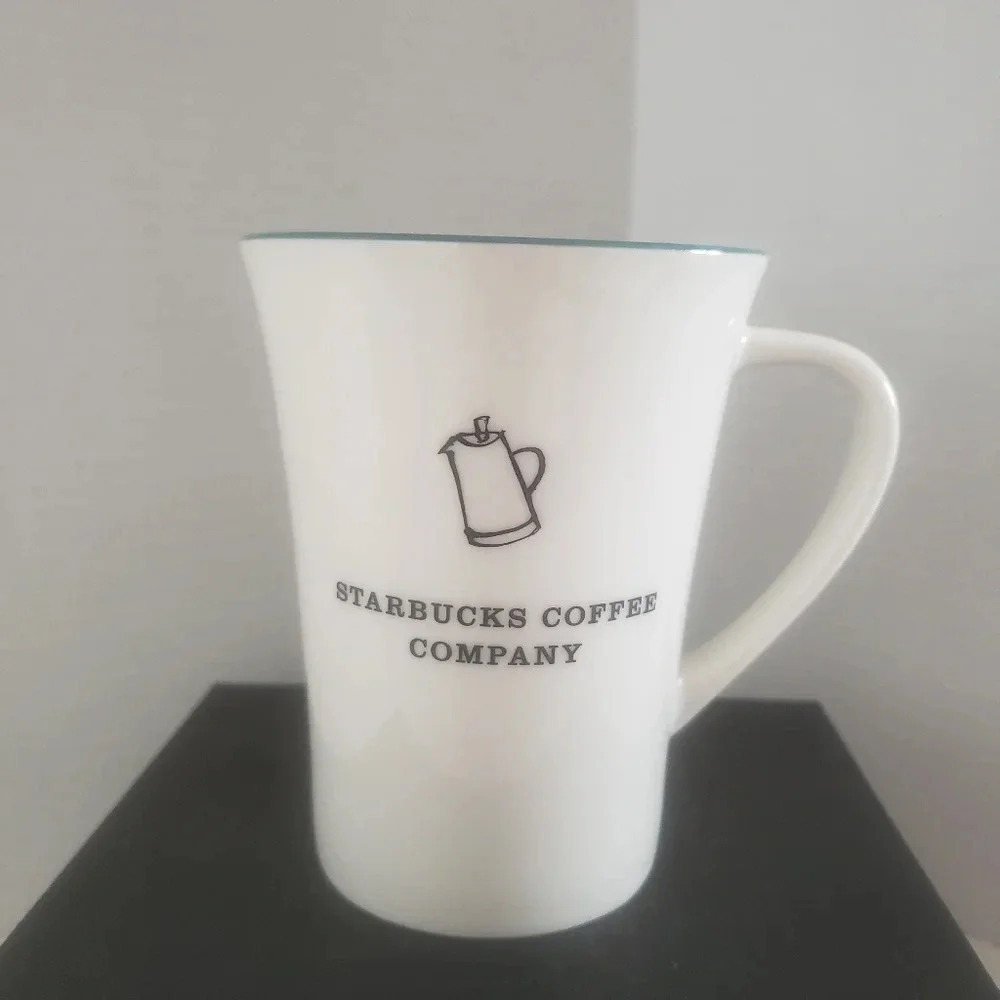 Starbucks 2006 Coffee Mug Company Teal/White Ceramic Coffee Mug.